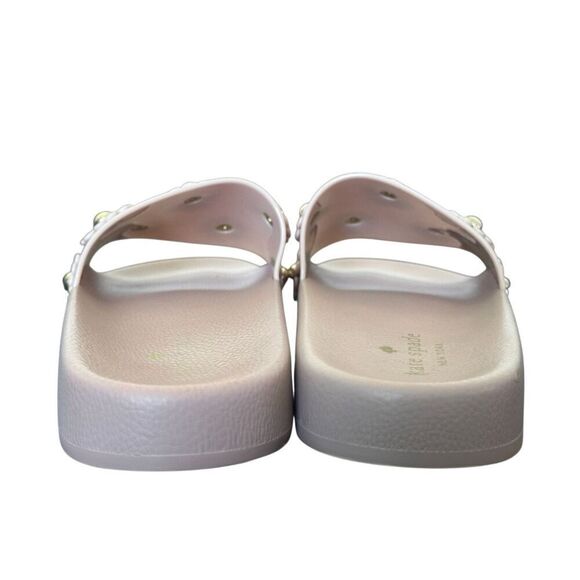 Kate Spade Spring Flower Slides Sandals Rose Smoke Pink Size 8 - Picture 5 of 10